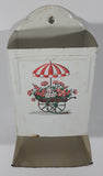 Antique Flower Cart with Umbrella White 6 1/2" Tall Metal Wall Mount Match Stick Holder