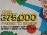 Very Rare Vintage Pepsi-Cola's Price It Right Contest 14" x 21 3/4" Cardboard Store Advertisement Sign