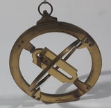 1987 Franklin Mint Universal Equinoctial Ring Sun Dial 4" Brass Metal