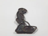 Vintage Boy Peeing in Pot Small 1 5/8" x 3 5/8" 3D Copper Metal Plaque Figure