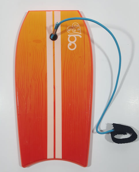 Battat Our Generation Gabe Surf Board Skimboard Orange with White Stripes Miniature 4 3/4" x 9 3/4" Toy For 18" Doll