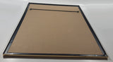 1980s Art Deco Style Fashionista Vogue Glamourous Woman with Black Hat Gold Foil 16 1/4" x 20" Thin Metal Framed Wall Mirror Art Picture