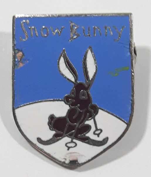Snow Bunny Skiing 3/4" x 1" Enamel Metal Lapel Pin