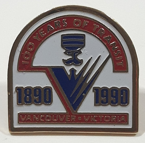 Vancouver Victoria 1890 1990 100 Years Of Transit 3/4" x 3/4" Enamel Metal Lapel Pin