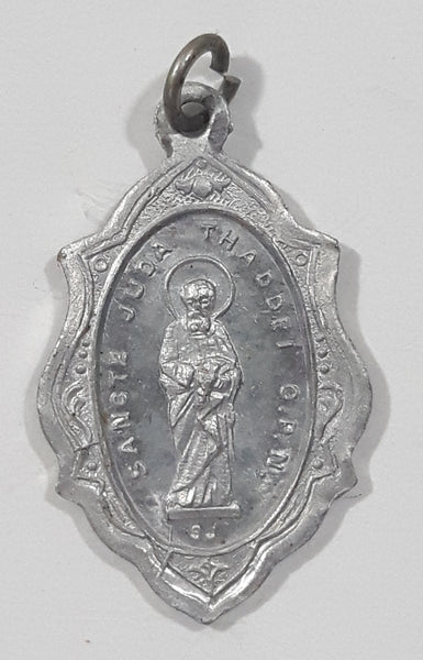 Vintage St. Jude Or Pro Nobis Sancte Juda Thaddei O.P.N. Metal Pendant