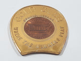 Vintage Gold Club Sparks Nevada Where The Winners Play 1969 One Cent Penny Inset in Gold Tone Metal Horseshoe Shaped Charm