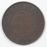 1916 Commonwealth of Australia King George VI One Penny Copper Metal Coin