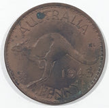 1943 Australia King George VI Half Penny Copper Metal Coin