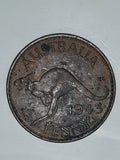 1943 Australia King George VI Half Penny Copper Metal Coin