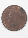 1943 Australia King George VI Half Penny Copper Metal Coin