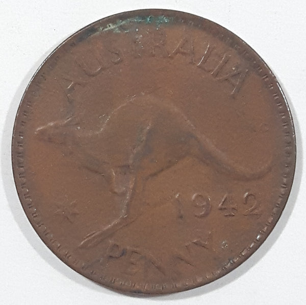1942 Australia King George VI Penny Copper Metal Coin