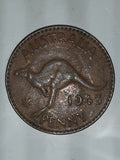 1943 Australia King George VI Half Penny Copper Metal Coin