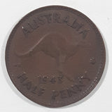 1943 Australia King George VI Half Penny Copper Metal Coin