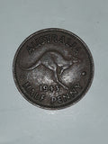 1943 Australia King George VI Half Penny Copper Metal Coin