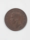1943 Australia King George VI Half Penny Copper Metal Coin