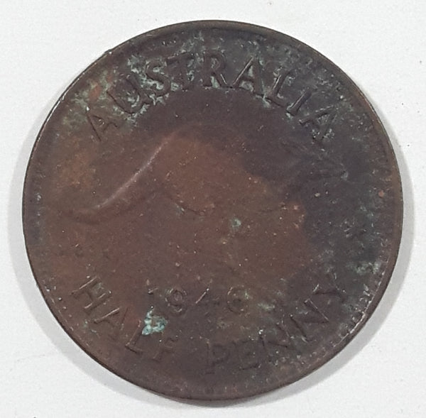 1946 Australia King George VI Half Penny Copper Metal Coin