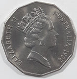 1788 1988 Australia Queen Elizabeth II Fifty Cents Metal Coin