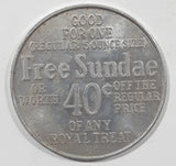 Vintage Dairy Queen Store Free Sundae or 40 Cents Off Plastic Token Coin