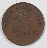 1981 Fiji Queen Elizabeth II Grow More Food 1 Cent Copper Metal Coin