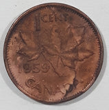 1959 Canada Young Queen Elizabeth II 1 Cent Copper Metal Coin