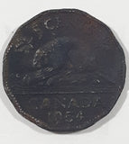 1954 Canada Young Queen Elizabeth II 5 Cents Nickel Metal Coin
