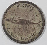 1867 1967 Canada Queen Elizabeth II Mackerel Fish 10 Cents Metal Coin