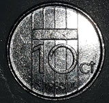 1983 Netherlands Beatrix Koninginder Nederlanden 10 Cents Metal Coin