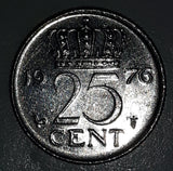 1976 Netherlands Juliana Koningin Der Nederlanden 25 Cents Metal Coin