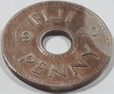 1940 Fiji King George VI Emperor Penny Metal Coin