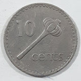 1969 Fiji Queen Elizabeth II 10 Cents Metal Coin