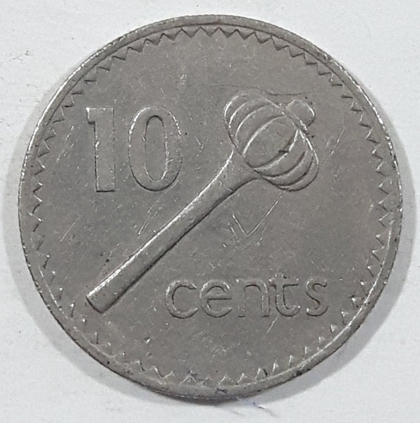 1969 Fiji Queen Elizabeth II 10 Cents Metal Coin