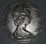 1969 Fiji Queen Elizabeth II 10 Cents Metal Coin