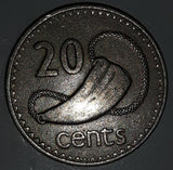 1981 Fiji Queen Elizabeth II 20 Cents Metal Coin