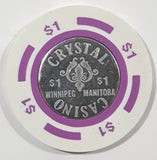 Crystal Casino Winnipeg Manitoba $1 Metal Coin Token Poker Chip