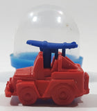 Arthritis Foundation Miniature Red Rubber Jeep with Blue Surfboard in Plastic Capsule