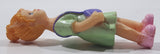 Blonde Girl In Green Dress with Purple Purse and Pink Shoes 2 1/2" Tall Toy Figure