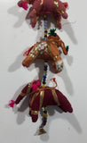 Maharaja String Beaded Colorful Indian Elephant Stuffed Animals 30" Hanging Decoration with Bell at Bottom