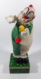 Vintage Clown Animated Wind Up Music Box 12 1/4" Tall Moving Porcelain Doll