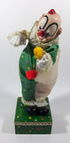 Vintage Clown Animated Wind Up Music Box 12 1/4" Tall Moving Porcelain Doll