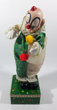 Vintage Clown Animated Wind Up Music Box 12 1/4" Tall Moving Porcelain Doll
