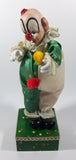 Vintage Clown Animated Wind Up Music Box 12 1/4" Tall Moving Porcelain Doll