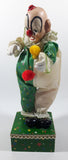Vintage Clown Animated Wind Up Music Box 12 1/4" Tall Moving Porcelain Doll