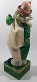 Vintage Clown Animated Wind Up Music Box 12 1/4" Tall Moving Porcelain Doll