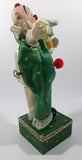 Vintage Clown Animated Wind Up Music Box 12 1/4" Tall Moving Porcelain Doll