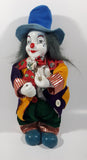 Vintage Clown Animated Wind Up Music Box 12 1/4" Tall Moving Porcelain Doll