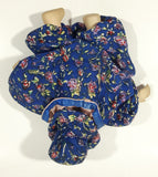 Vintage Clown with Blue Costume and Big Red Nose 8 1/2" Tall Porcelain Sand Filled Doll