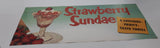 Vintage Strawberry Sundae A Luscious Fruity Taste Thrill Ice Cream Store Window Advertisement