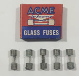 Vintage ACME For Accuracy Glass Fuses 1 AG-6 Amp Small Box with 5 New Fuses
