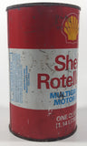 Vintage Shell Rotella S Multigrade Motor Oil 6 1/2" Tall One Quart 1.14 Litres Metal Oil Can