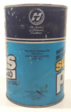 Vintage Gulf Super Plus 15w40 Universal Motor Oil 5 3/4" Tall 1 Litre Cardboard and Metal Oil Can